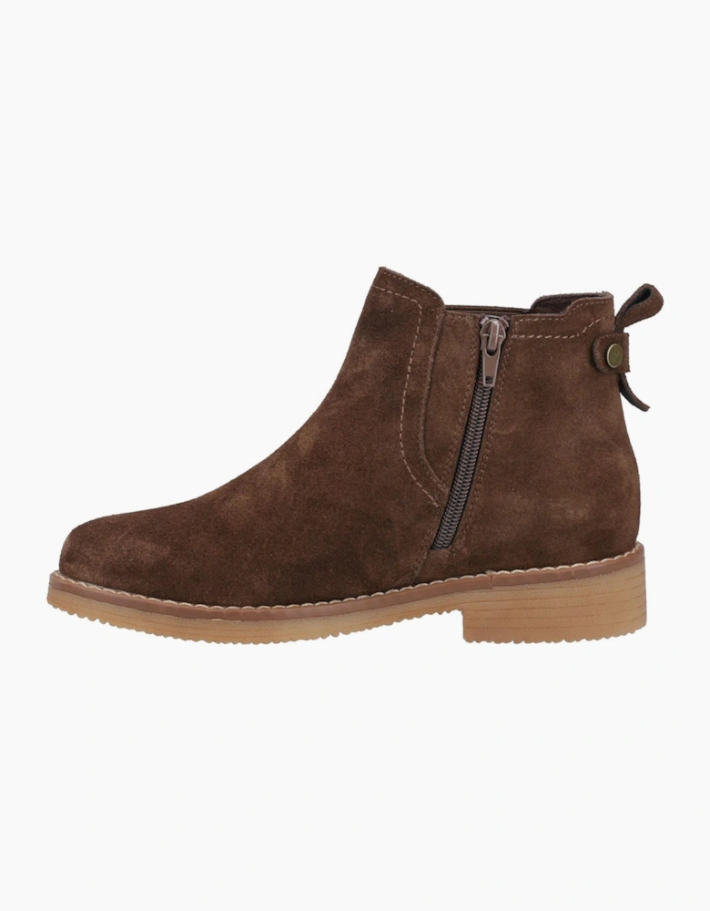 Hush Puppies Maddy Memory Foam Leather Womens Boots Chocolate