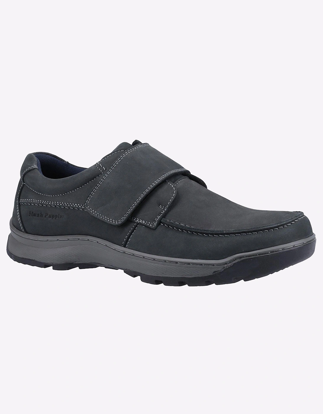 Hush Puppies Casper Comfort Strap Memory Foam Mens Shoes Navy Nubuck