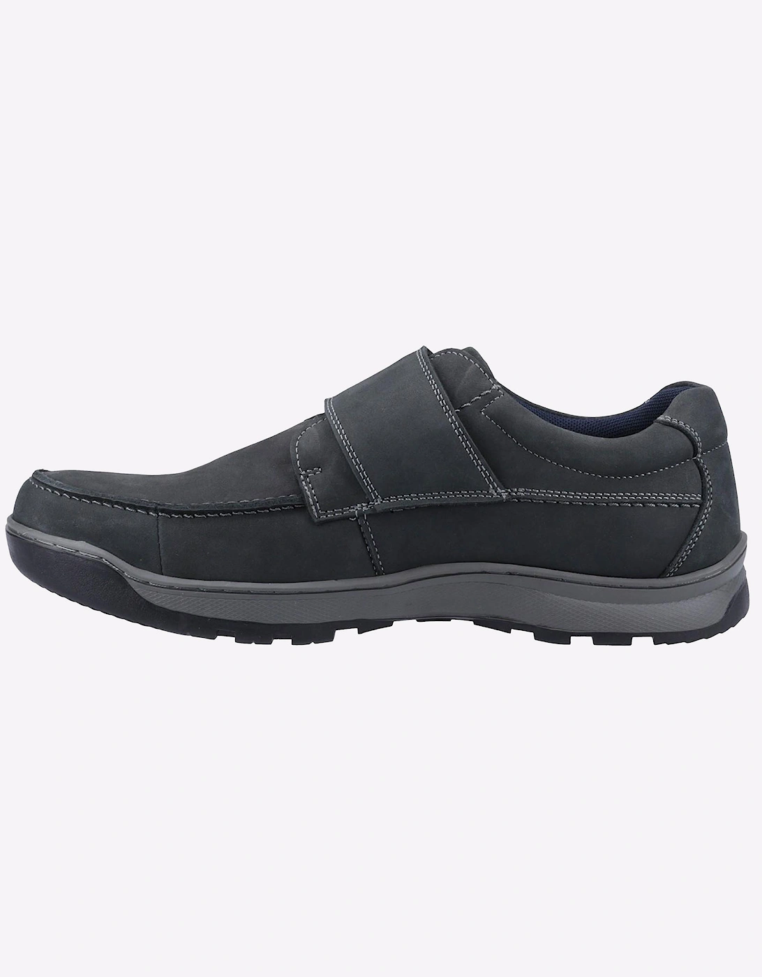 Hush Puppies Casper Comfort Strap Memory Foam Mens Shoes Navy Nubuck
