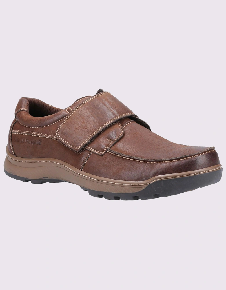 Hush Puppies Casper Comfort Strap Memory Foam Mens Shoes Brown