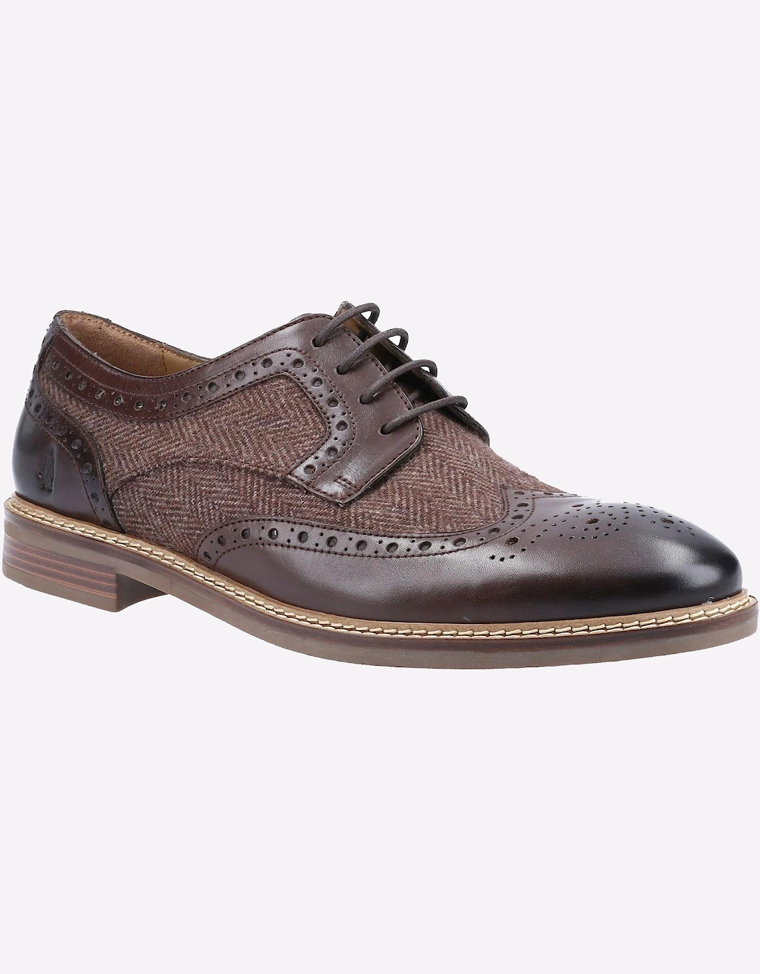Hush Puppies Bryson Memory Foam Mens Brouge Shoes Chocolate