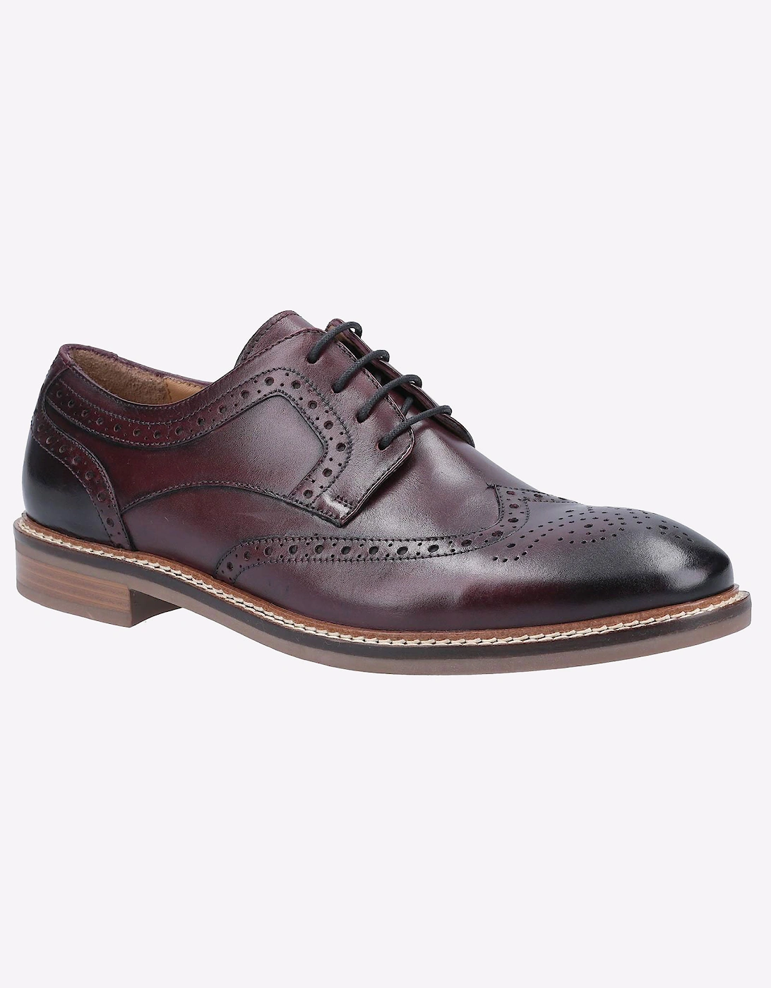 Hush Puppies Bryson Memory Foam Mens Brouge Shoes Bordo