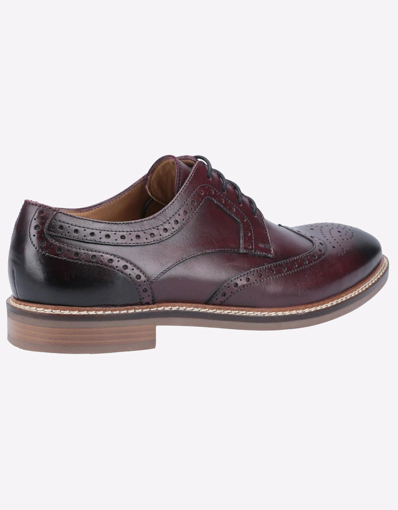 Hush Puppies Bryson Memory Foam Mens Brouge Shoes Bordo