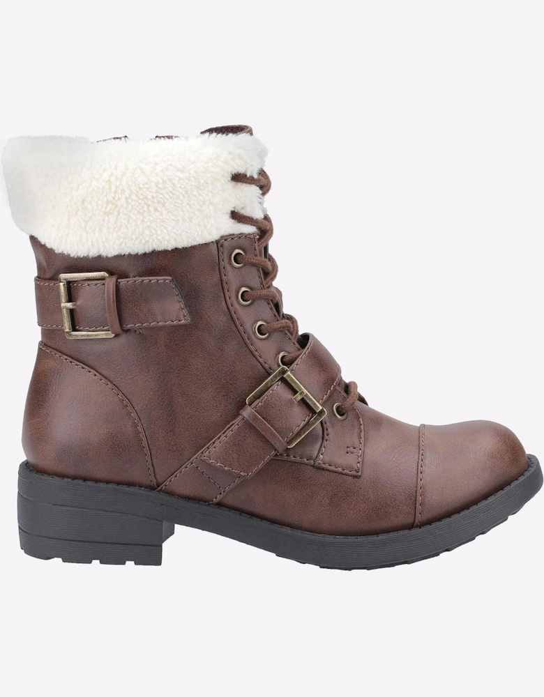 Rocket Dog Travis Womens Girls Biker Boots Brown/Natural