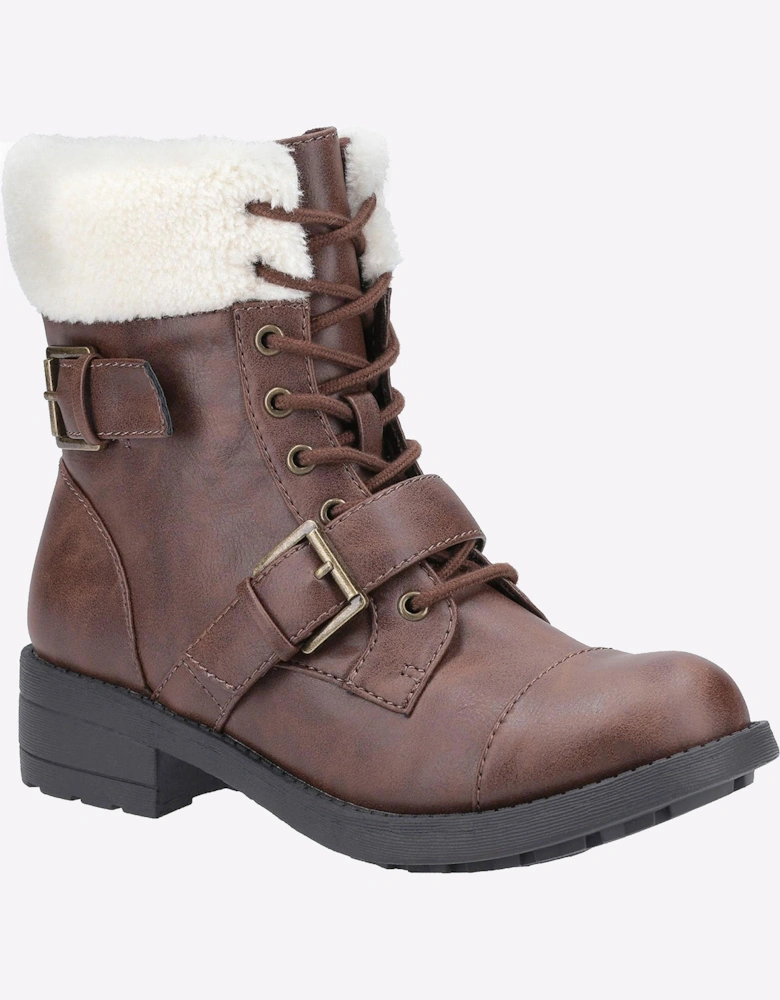 Rocket Dog Travis Womens Girls Biker Boots Brown/Natural