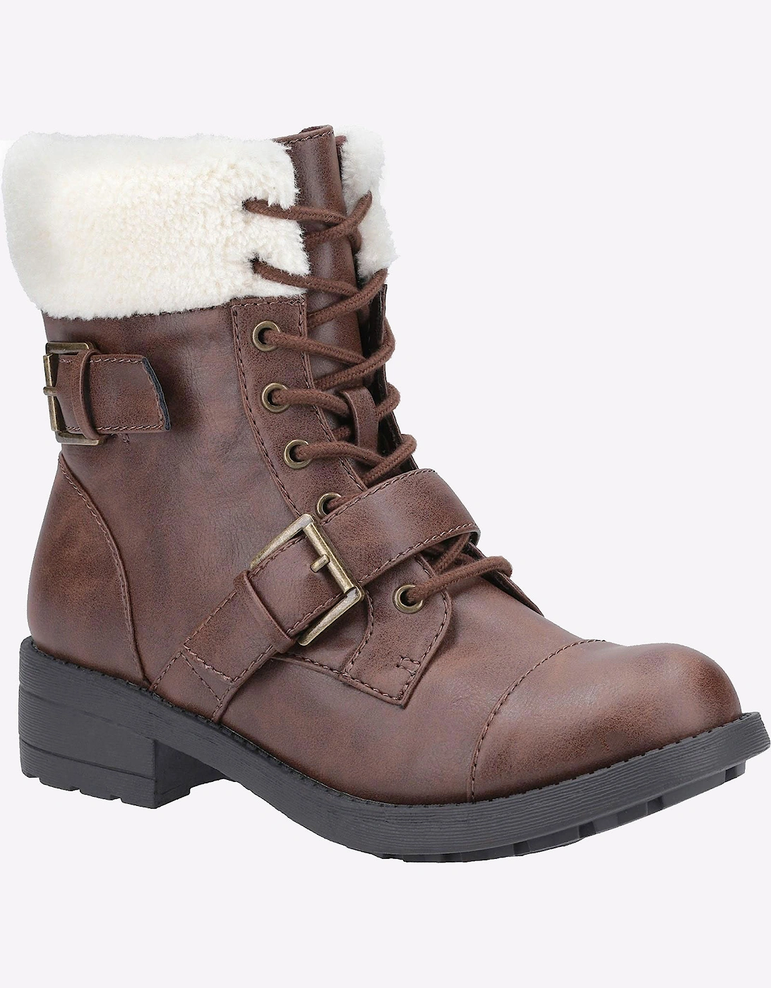 Rocket Dog Travis Womens Girls Biker Boots Brown/Natural