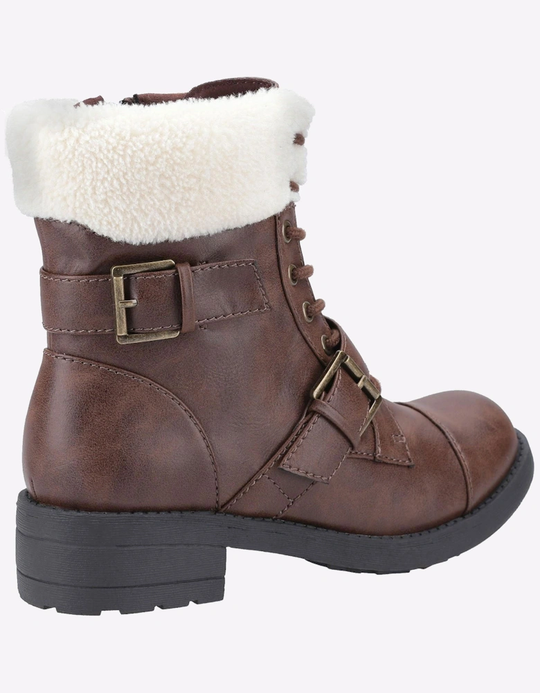 Rocket Dog Travis Womens Girls Biker Boots Brown/Natural