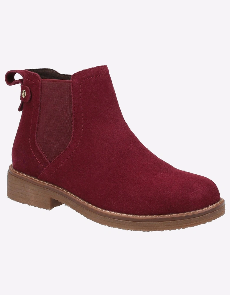 Hush Puppies Maddy Memory Foam Leather Womens Boots Bordo