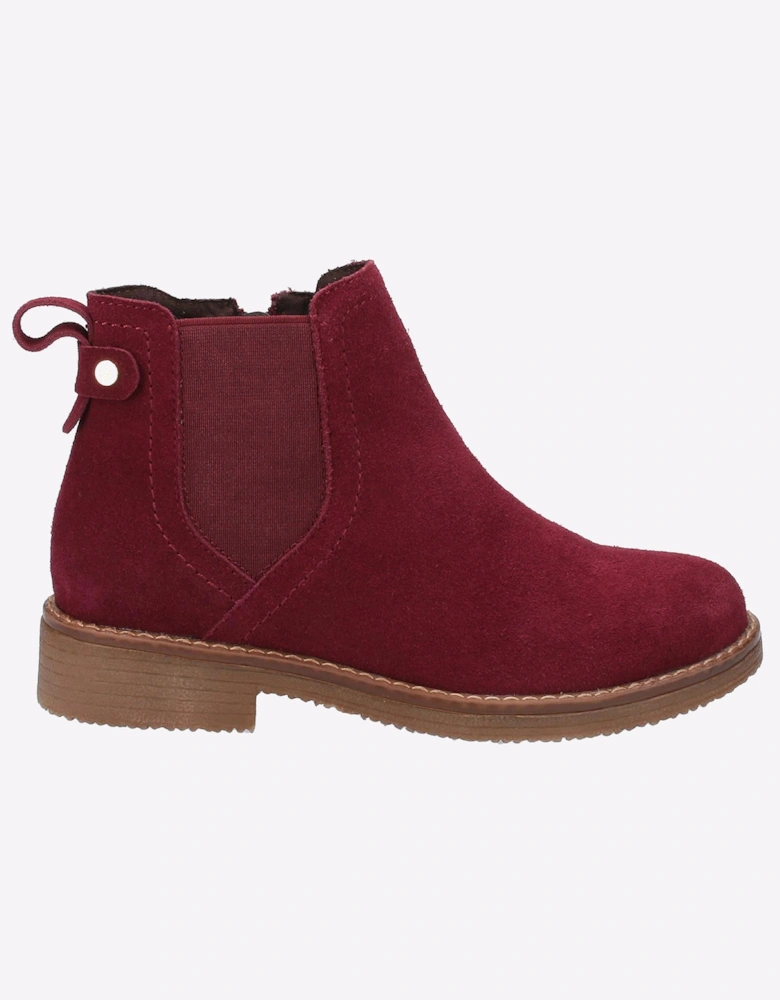 Hush Puppies Maddy Memory Foam Leather Womens Boots Bordo
