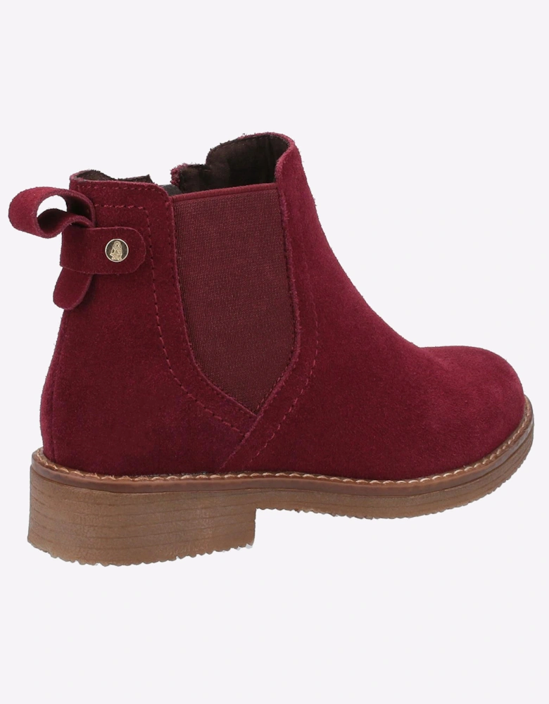 Hush Puppies Maddy Memory Foam Leather Womens Boots Bordo