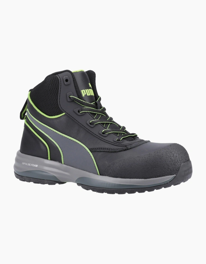 Puma Safety Puma Rapid Mid Safety Boot Mens Black / Green