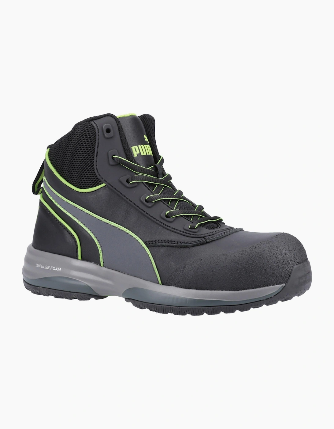 Puma Safety Puma Rapid Mid Safety Boot Mens Black / Green