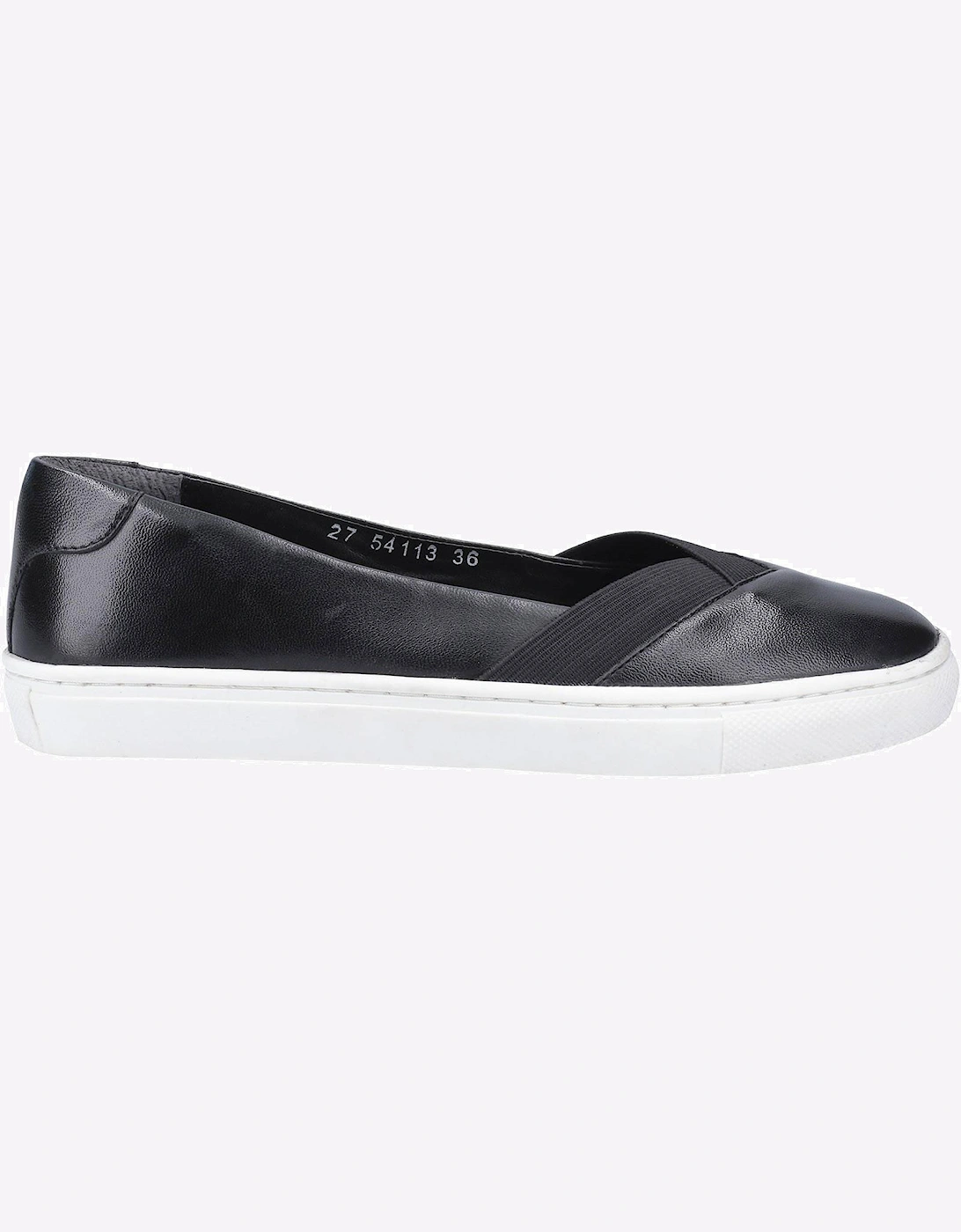 Hush Puppies Tiffany Slip On Leather Womens Shoes Black