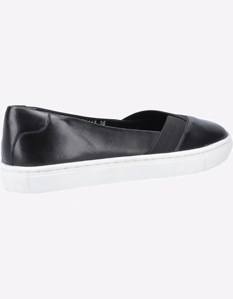 Hush Puppies Tiffany Slip On Leather Womens Shoes Black