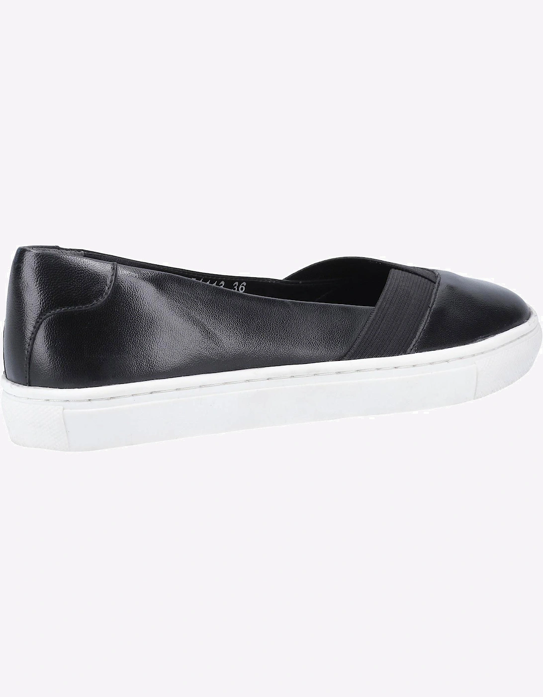 Hush Puppies Tiffany Slip On Leather Womens Shoes Black