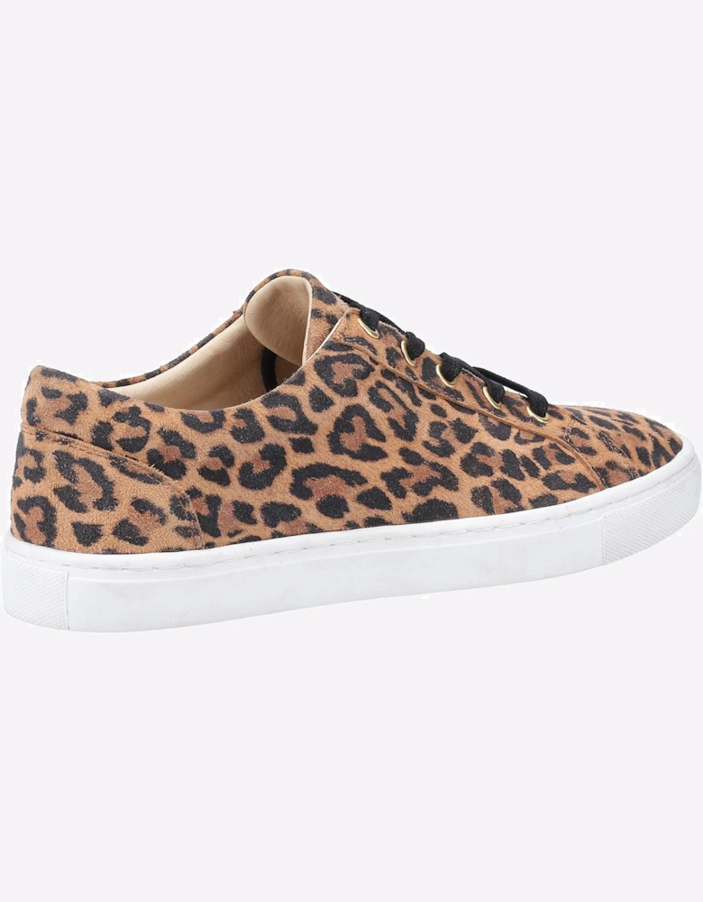Hush Puppies Tessa Leather Womens Trainers Leopard