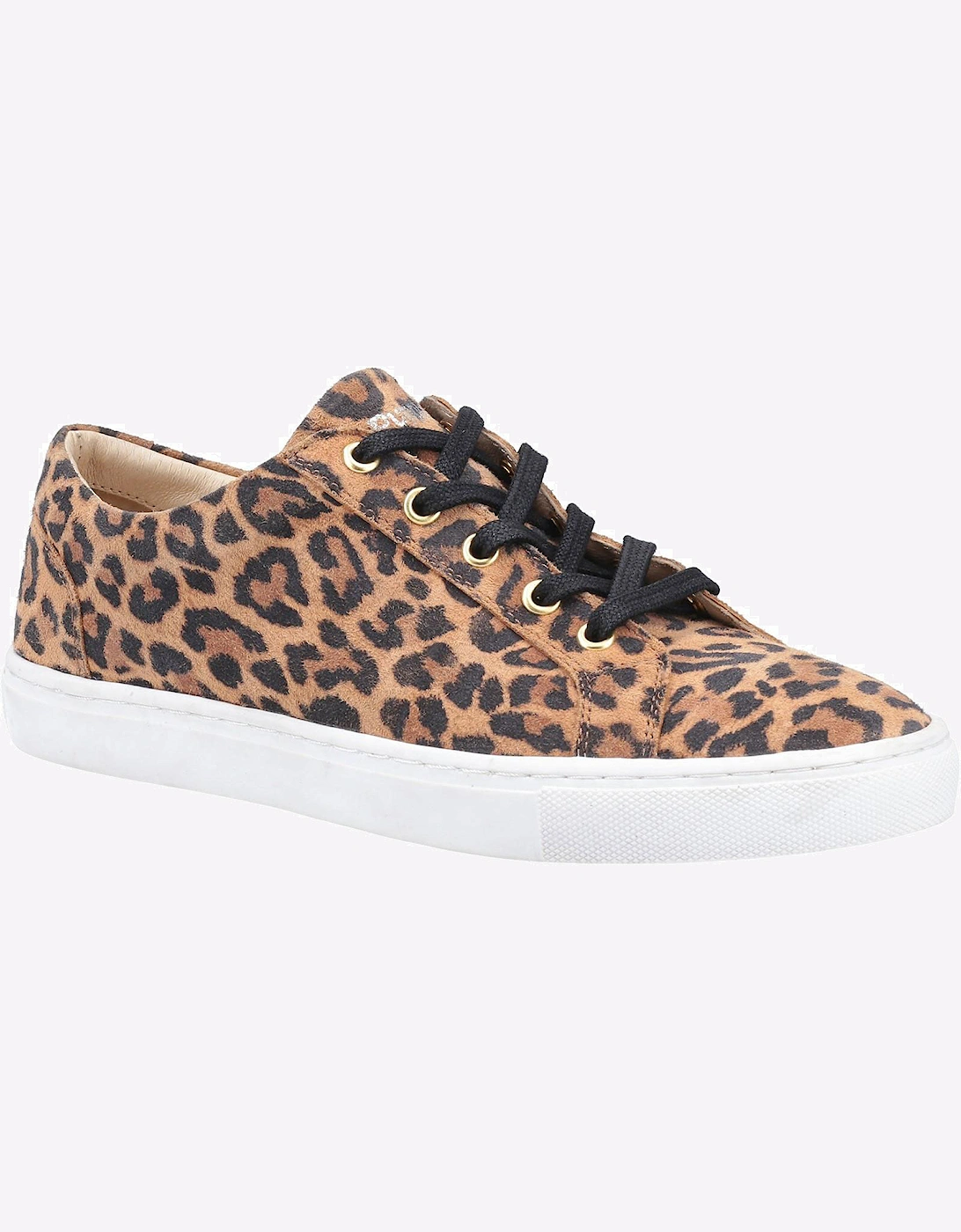 Hush Puppies Tessa Leather Womens Trainers Leopard