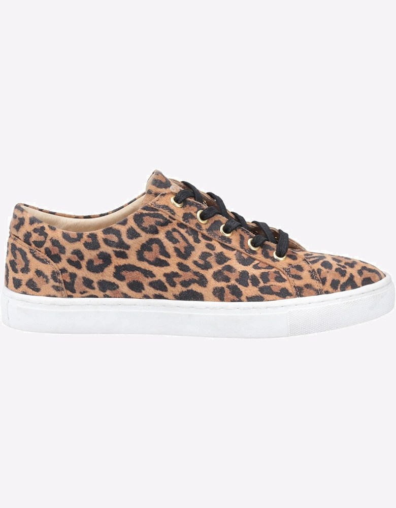 Hush Puppies Tessa Leather Womens Trainers Leopard