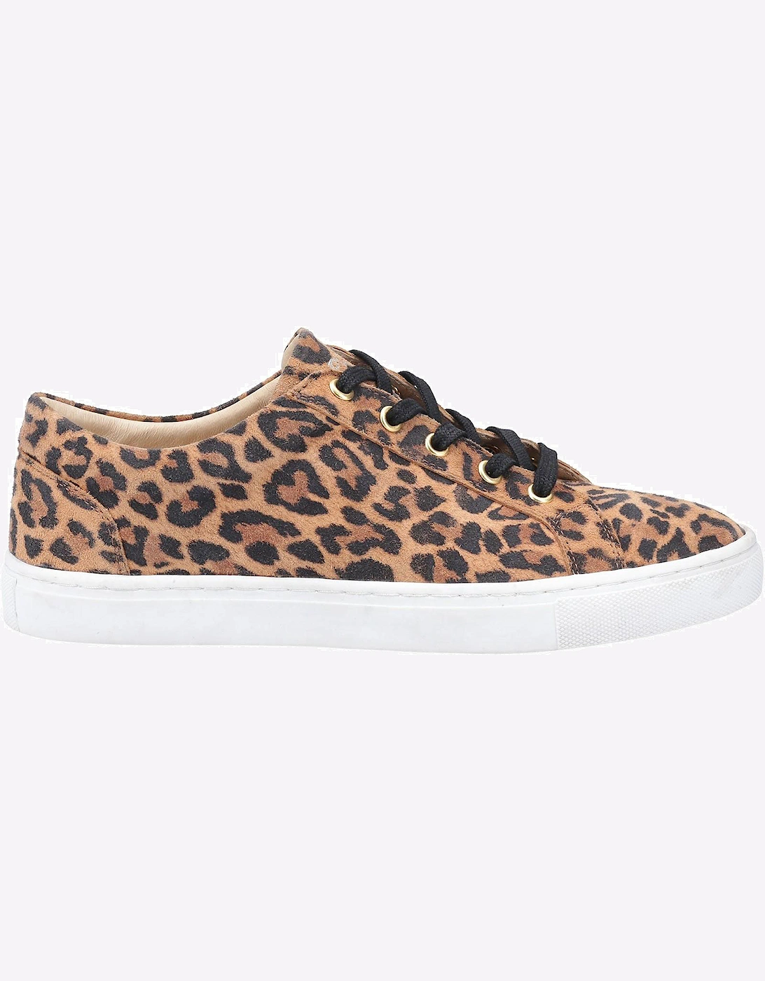 Hush Puppies Tessa Leather Womens Trainers Leopard