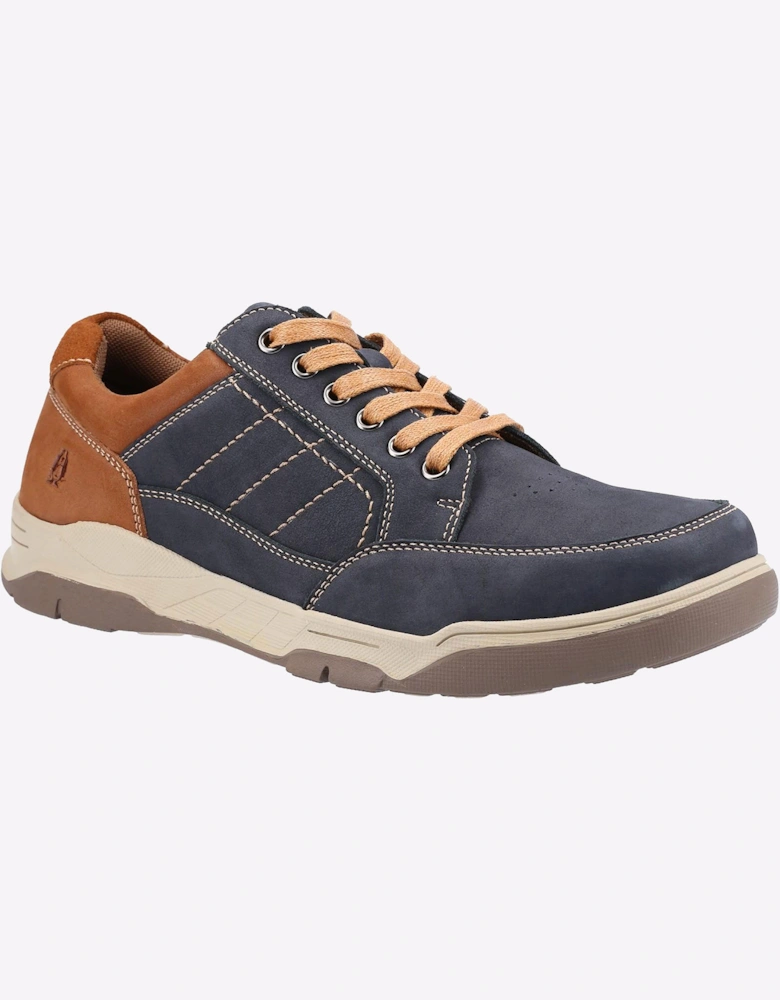 Hush Puppies Finley Leather Memory Foam Shoes Navy / Brown