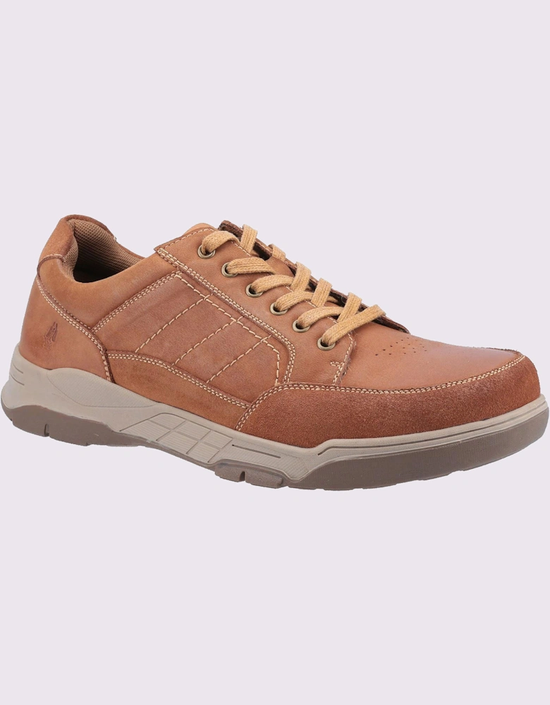 Hush Puppies Finley Leather Memory Foam Shoes Tan