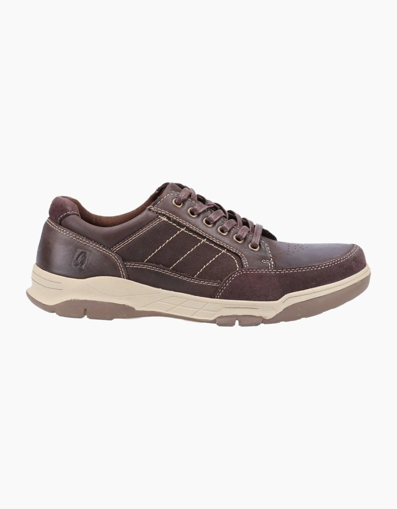 Hush Puppies Finley Leather Memory Foam Shoes Dark Coffee