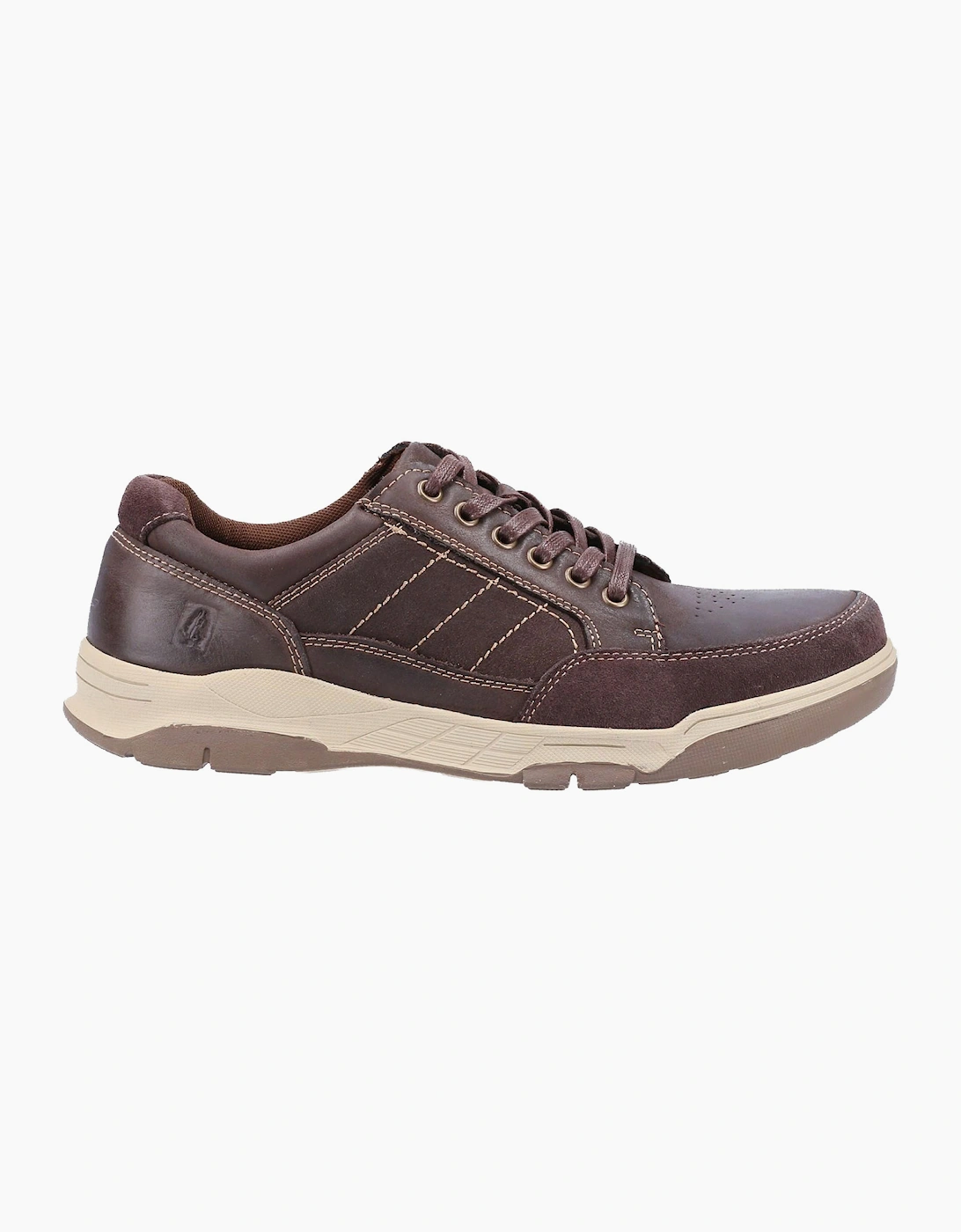 Hush Puppies Finley Leather Memory Foam Shoes Dark Coffee