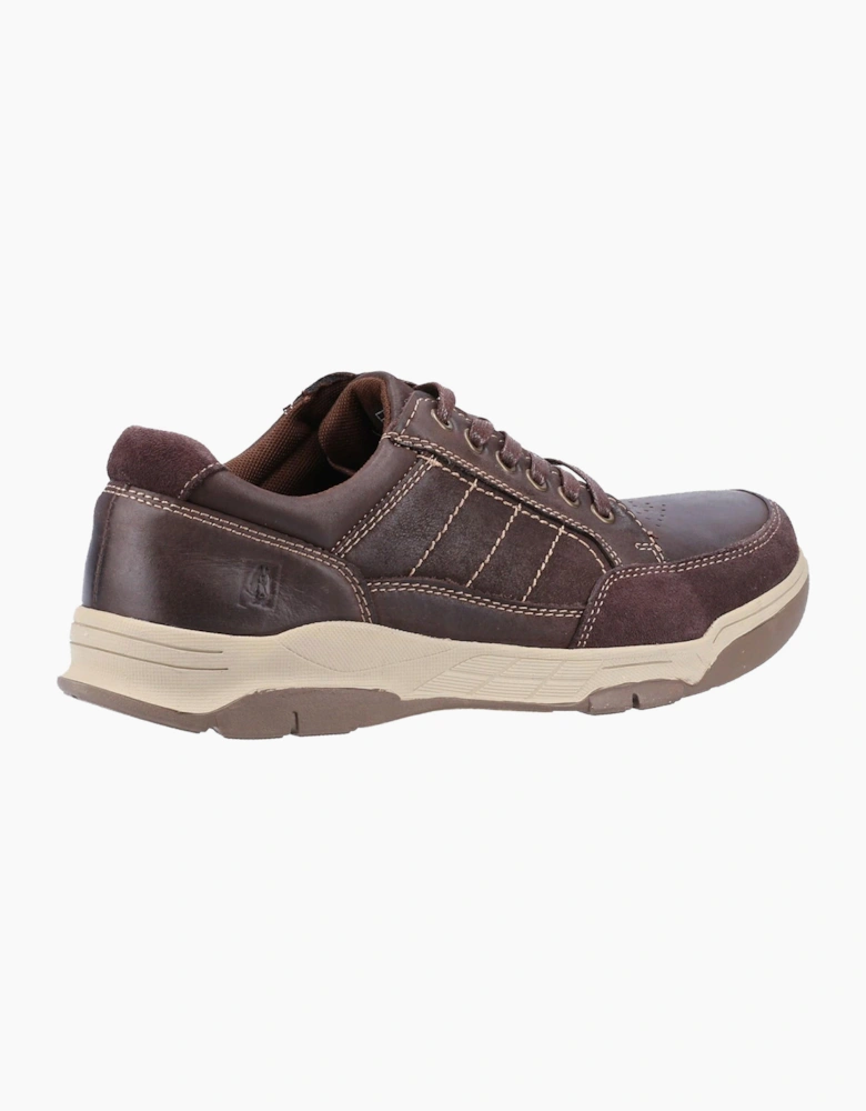 Hush Puppies Finley Leather Memory Foam Shoes Dark Coffee