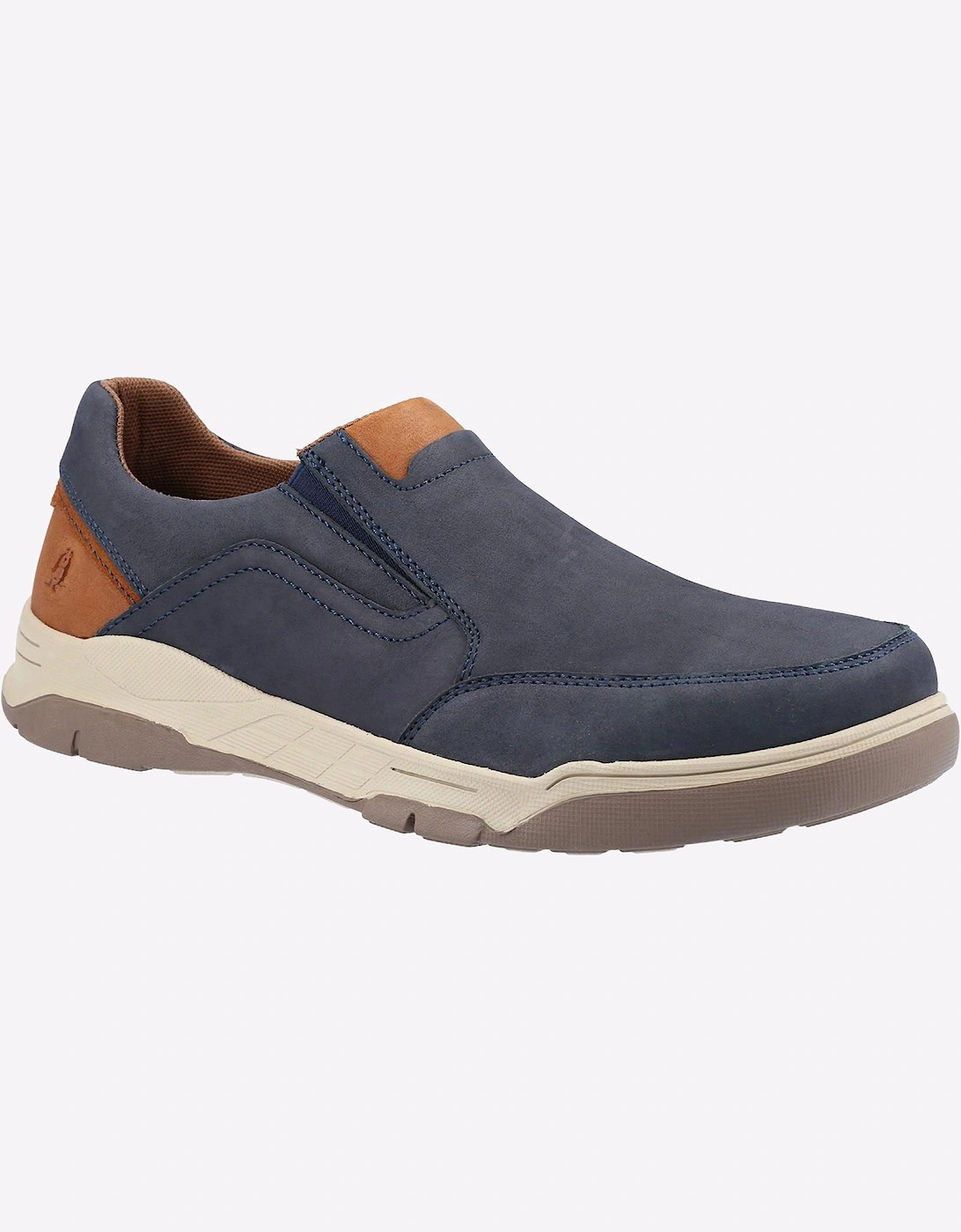 Hush Puppies Fletcher Memory Foam Slip On Mens Shoes Navy/Tan