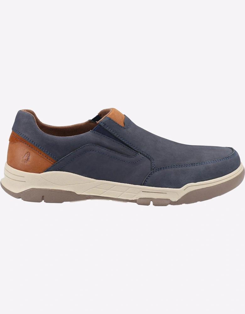 Hush Puppies Fletcher Memory Foam Slip On Mens Shoes Navy/Tan