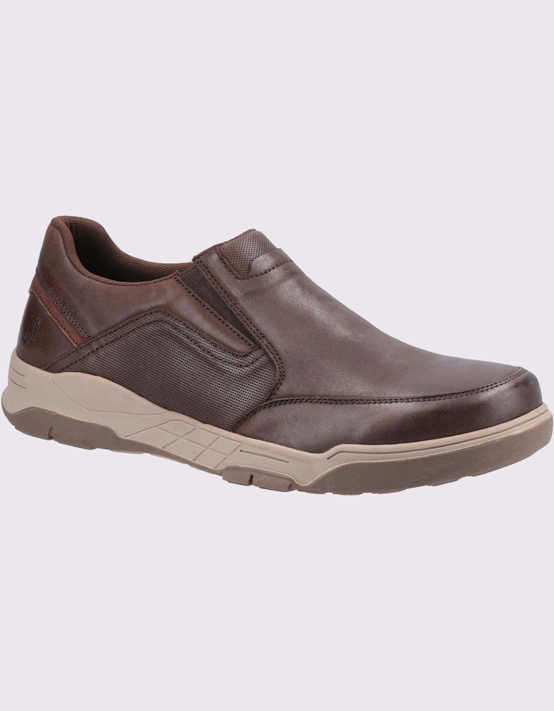 Hush Puppies Fletcher Memory Foam Slip On Mens Shoes Coffee