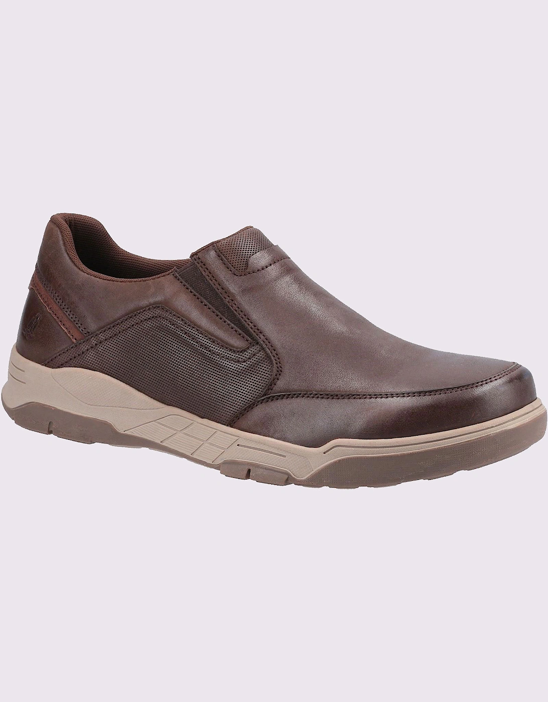 Hush Puppies Fletcher Memory Foam Slip On Mens Shoes Coffee