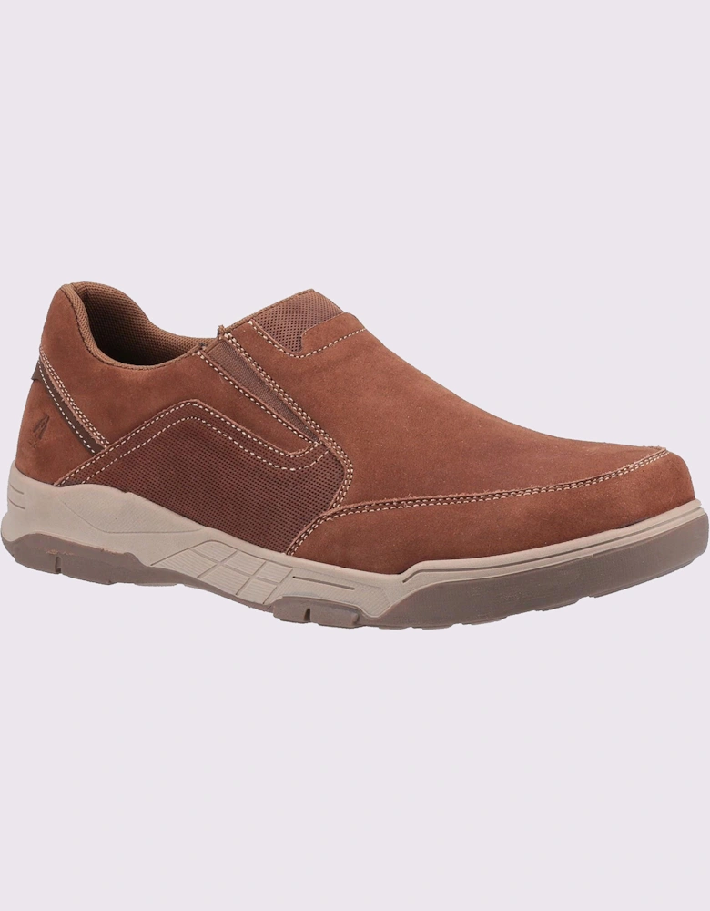 Hush Puppies Fletcher Memory Foam Slip On Mens Shoes Tan