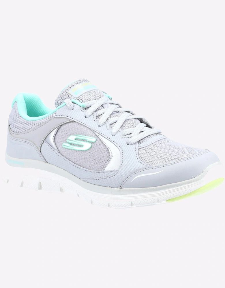 Skechers Flex Appeal 4.0 Memory Foam Womens Trainers Grey/Multicoloured