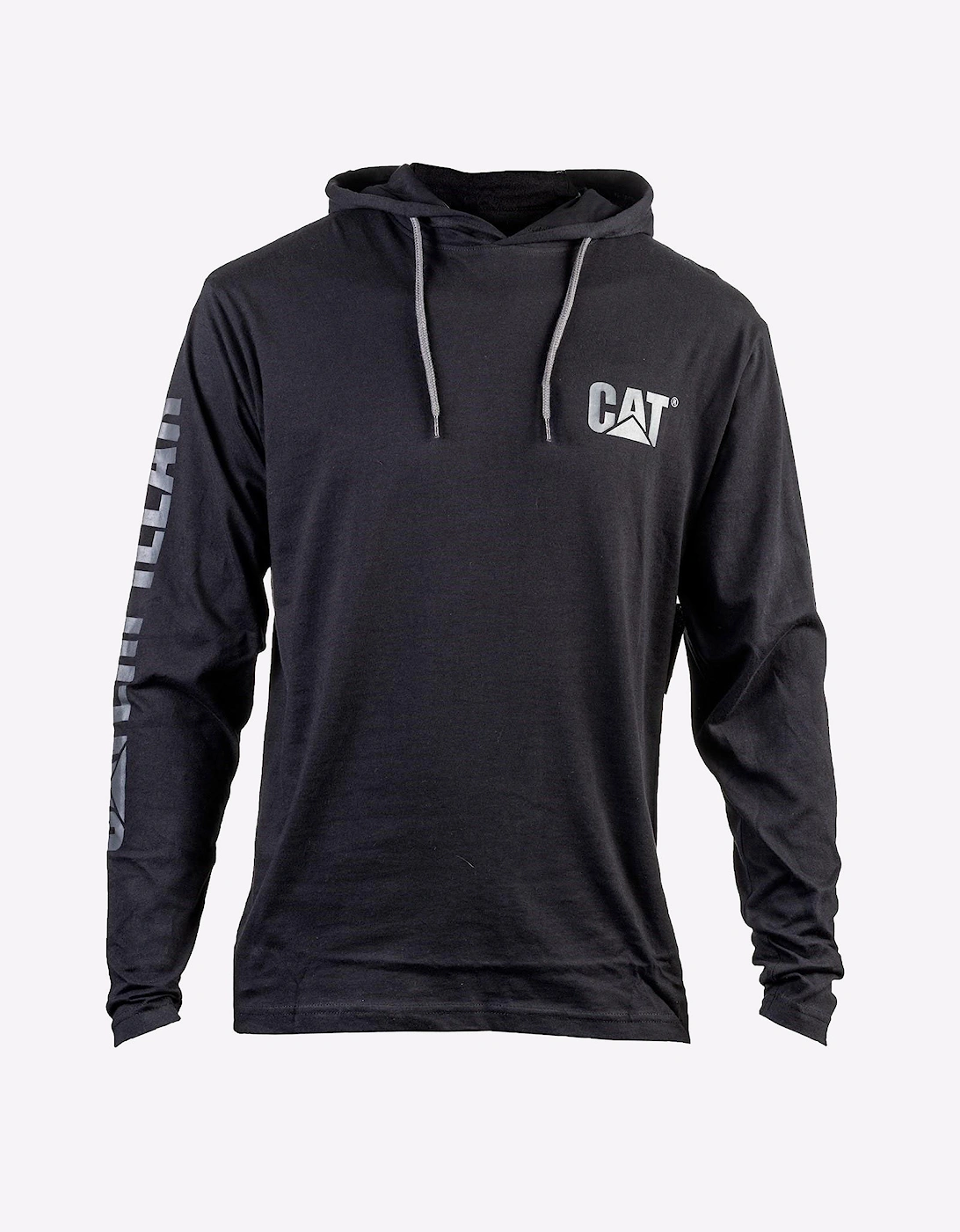 Caterpillar Men's Caterpillar Hooded Long Sleeve T-Shirt Mens Black