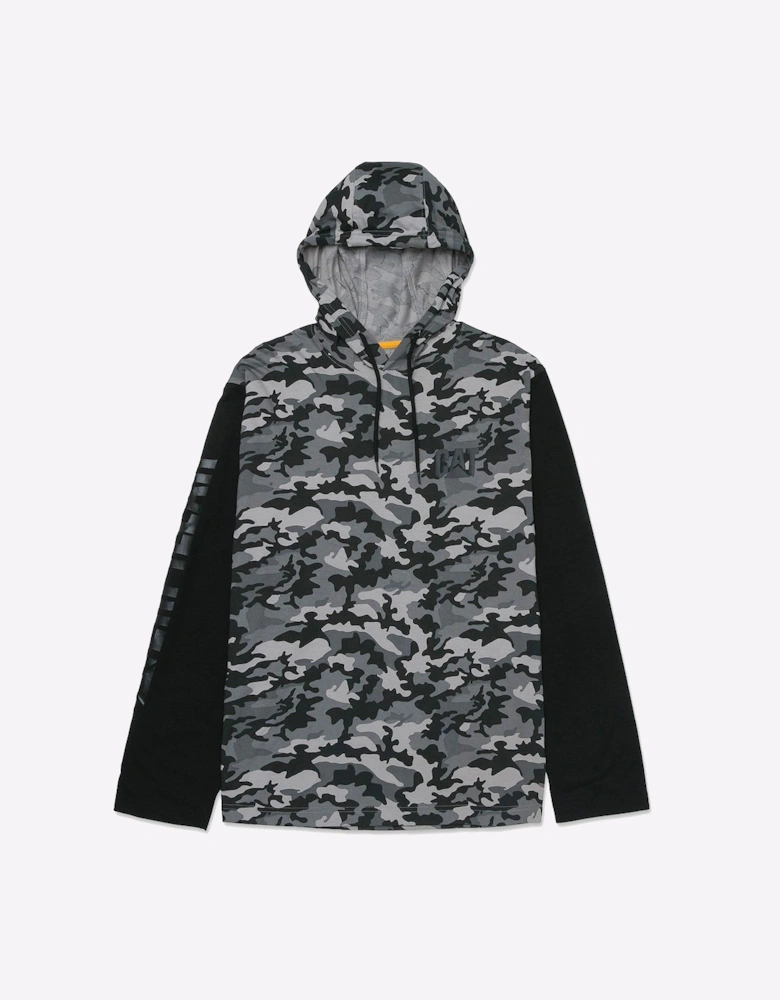 Caterpillar Long Sleeve Hoodie Mens Stone Camo