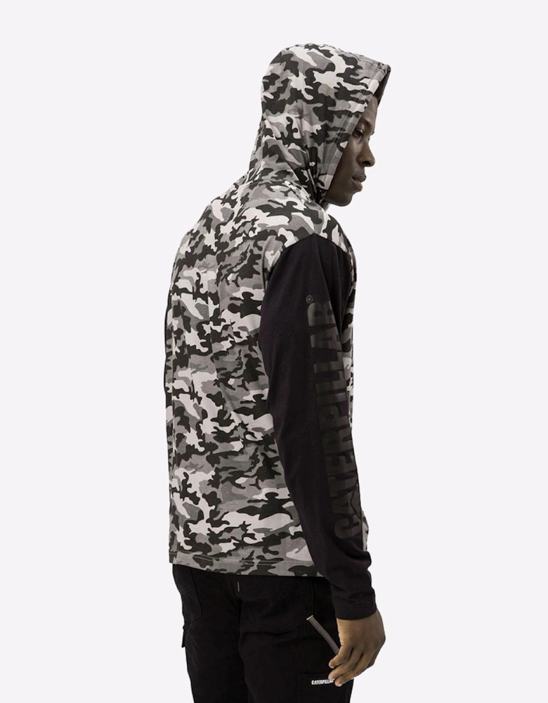 Caterpillar Long Sleeve Hoodie Mens Stone Camo