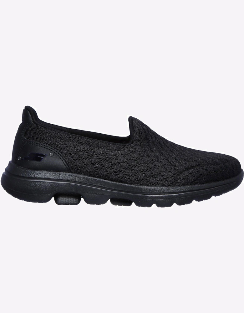 Skechers Go Walk 5 Junior Shoes Black Mesh/Black Trim