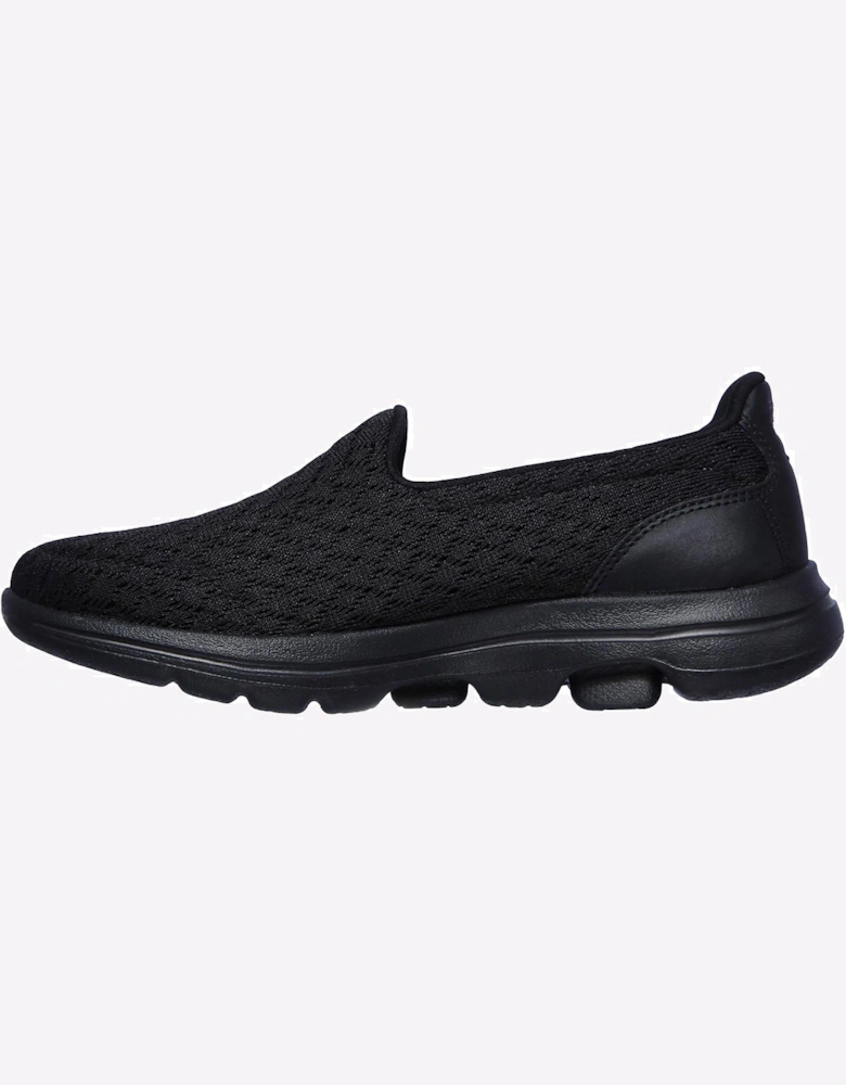 Skechers Go Walk 5 Junior Shoes Black Mesh/Black Trim