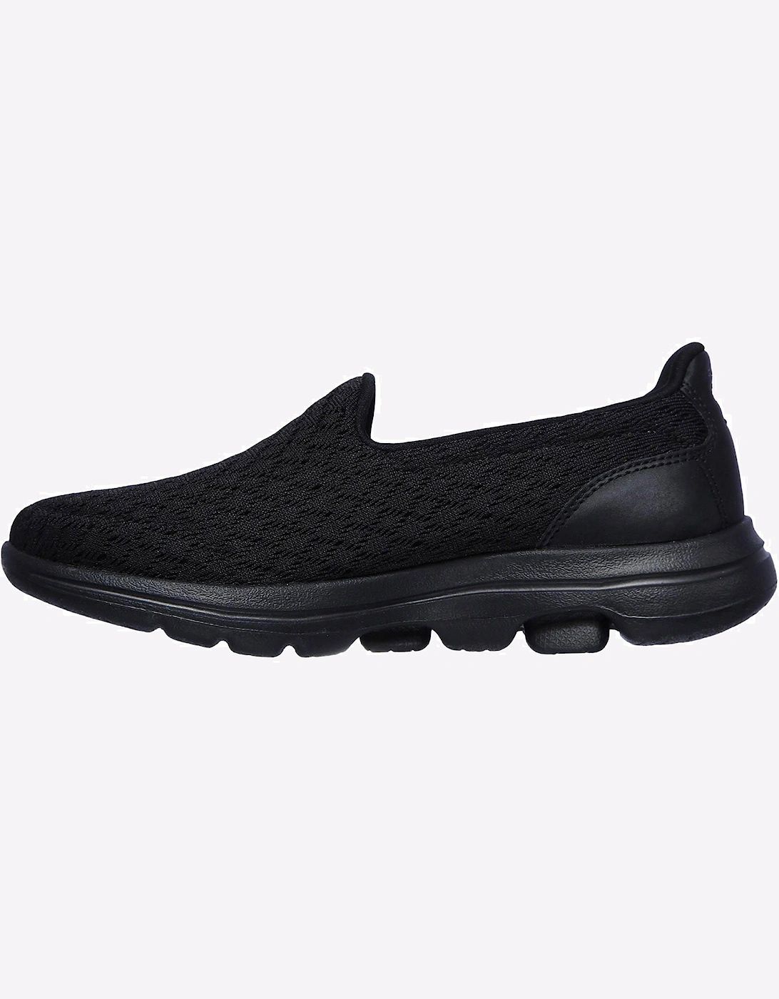 Skechers Go Walk 5 Junior Shoes Black Mesh/Black Trim