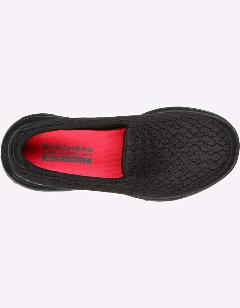 Skechers Go Walk 5 Junior Shoes Black Mesh/Black Trim