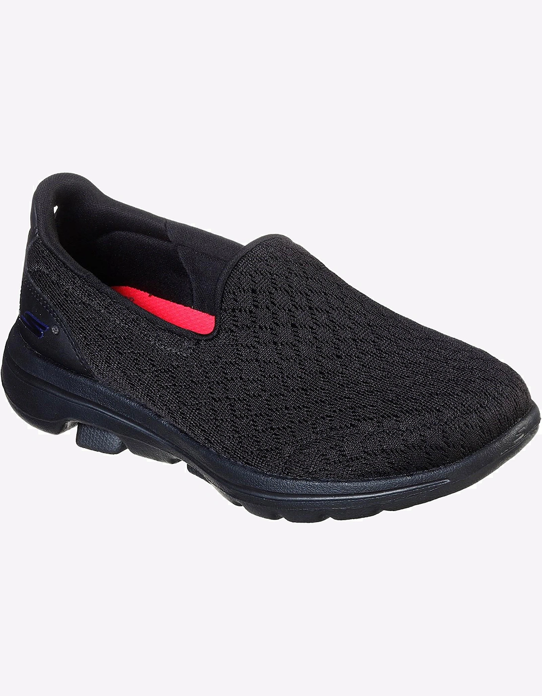 Skechers Go Walk 5 Junior Shoes Black Mesh/Black Trim