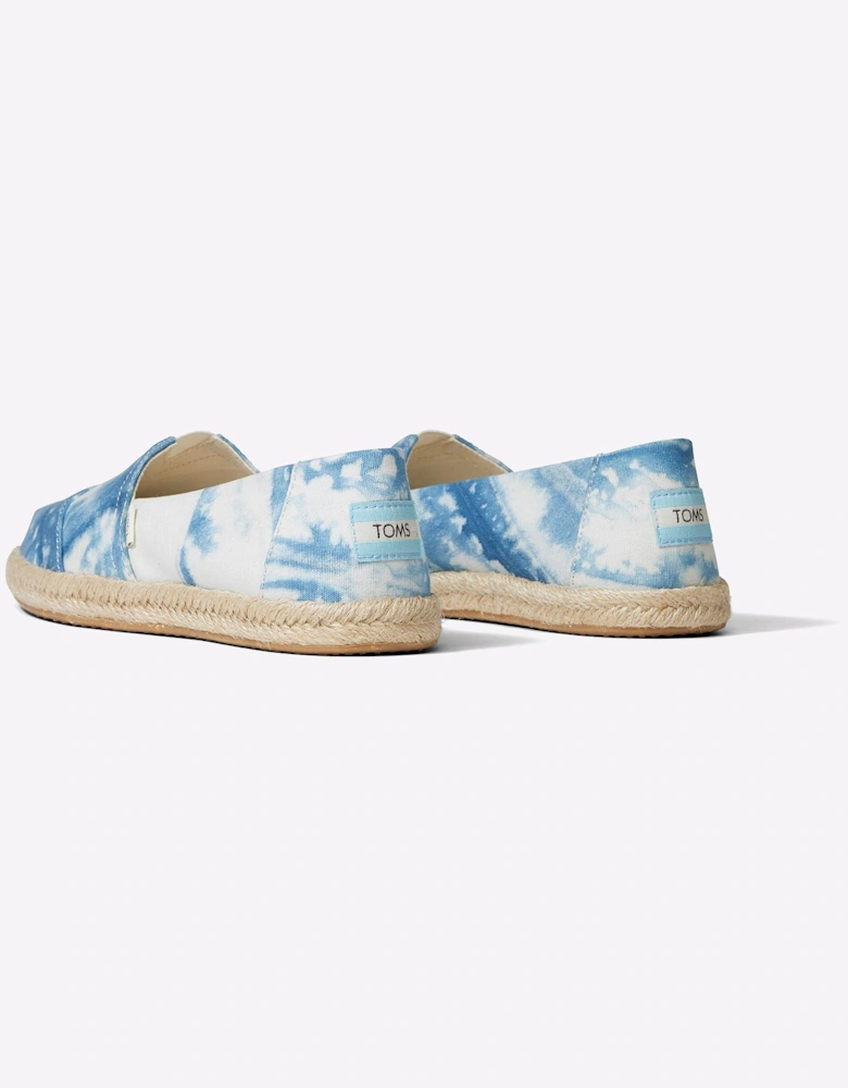 Toms Alpargata Rope Tie Dye Womens Shoes Plant Dyed Indigo / White