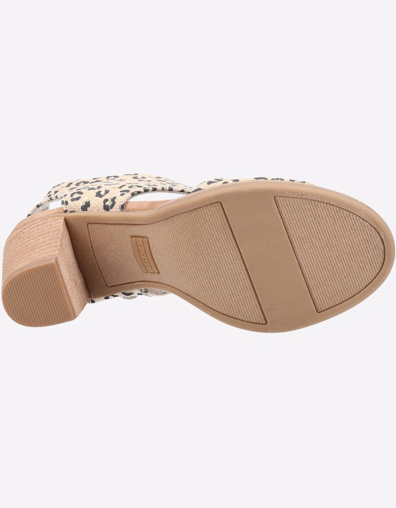 Toms Majorca Cutout Textured Cheetah Sandal Womens Natural