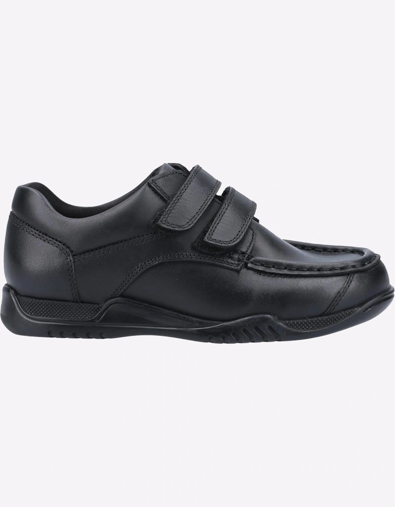 Hush Puppies Hudson Leather Memory Foam Junior Boys Shoes Black