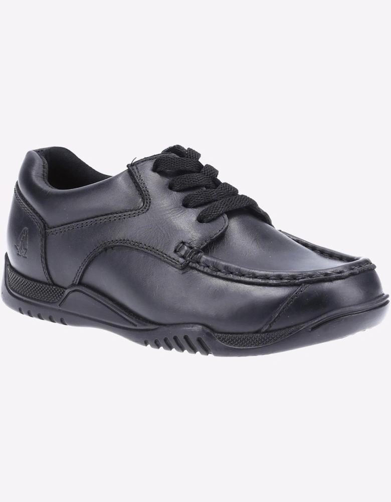 Hush Puppies Hudson Leather Memory Foam Junior Boys Shoes Black