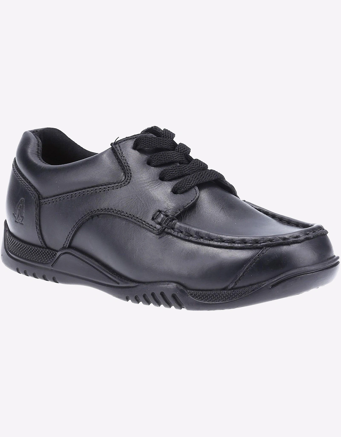 Hush Puppies Hudson Leather Memory Foam Junior Boys Shoes Black