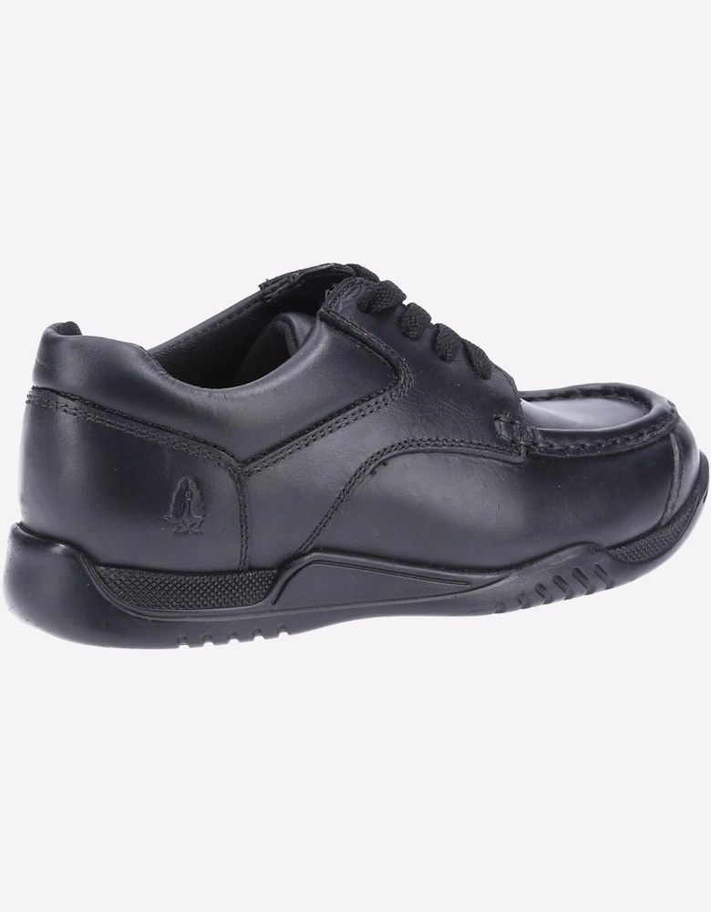 Hush Puppies Hudson Leather Memory Foam Junior Boys Shoes Black