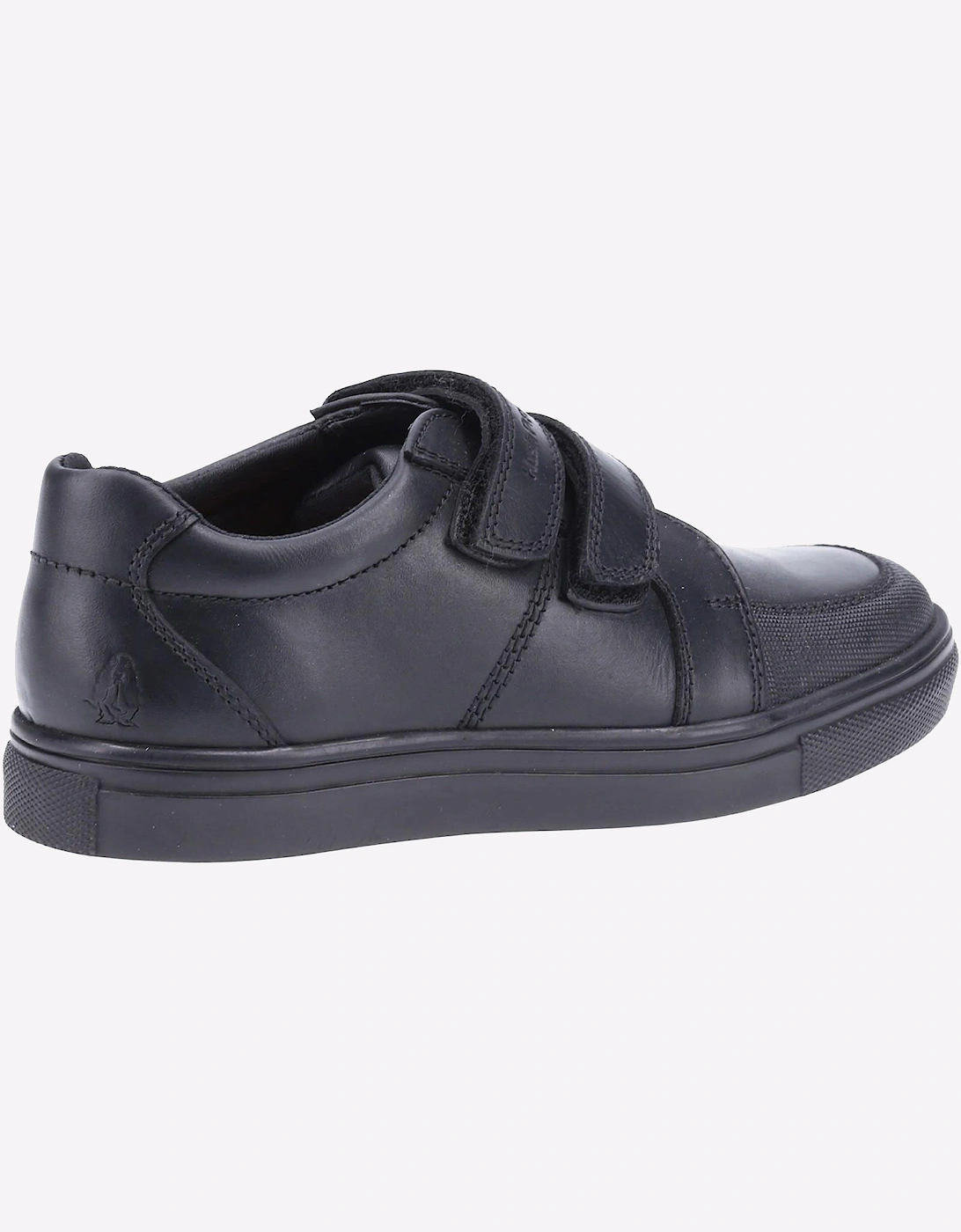 Hush Puppies Santos Leather Memory Foam Junior Boys Shoes Black