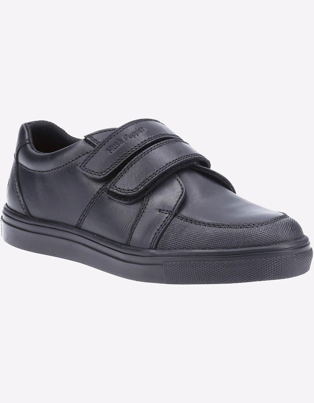 Hush Puppies Santos Leather Memory Foam Junior Boys Shoes Black